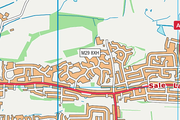M29 8XH map - OS VectorMap District (Ordnance Survey)