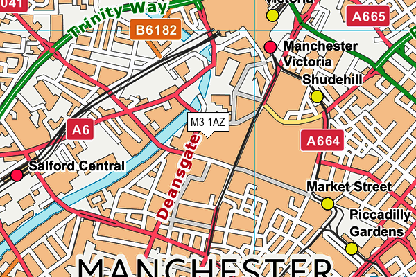 M3 1AZ map - OS VectorMap District (Ordnance Survey)