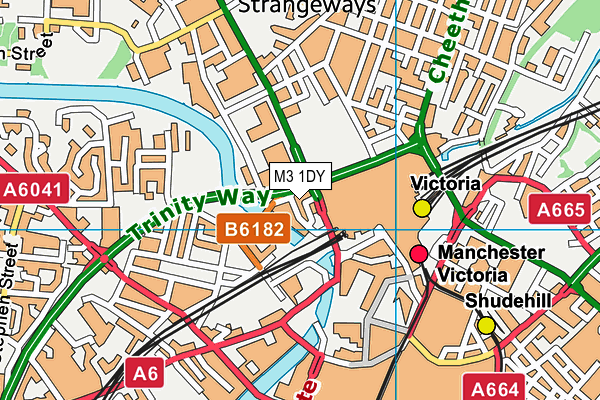 M3 1DY map - OS VectorMap District (Ordnance Survey)