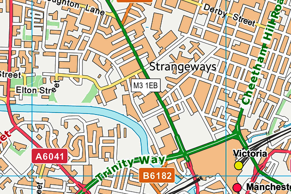 M3 1EB map - OS VectorMap District (Ordnance Survey)