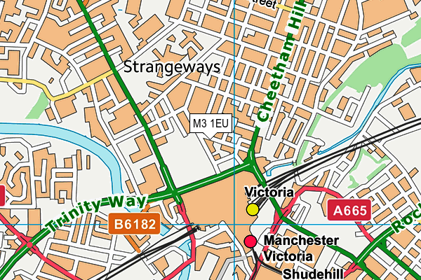 M3 1EU map - OS VectorMap District (Ordnance Survey)