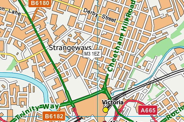 M3 1EZ map - OS VectorMap District (Ordnance Survey)