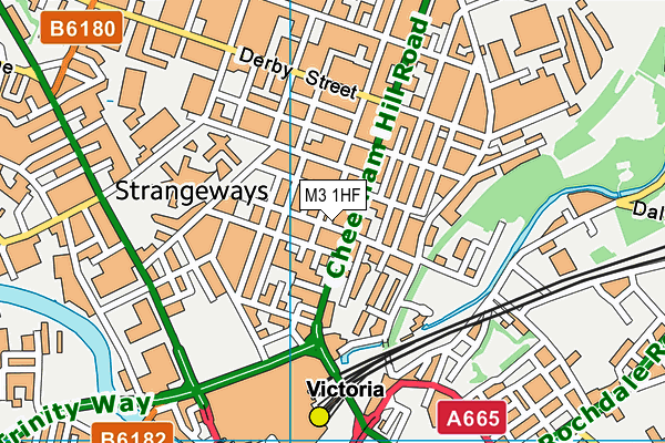 M3 1HF map - OS VectorMap District (Ordnance Survey)