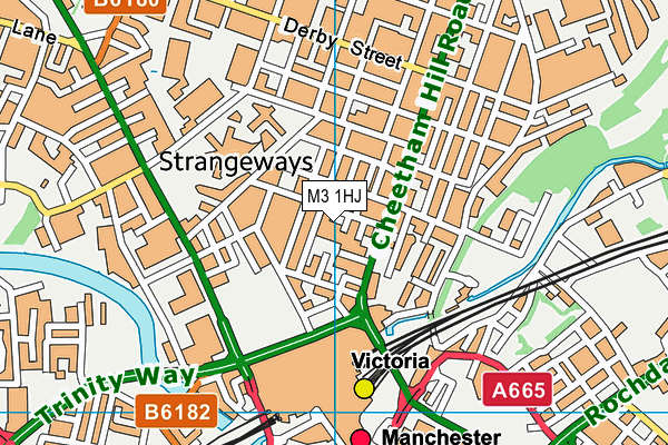 M3 1HJ map - OS VectorMap District (Ordnance Survey)