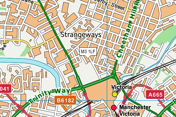 M3 1LF map - OS VectorMap District (Ordnance Survey)