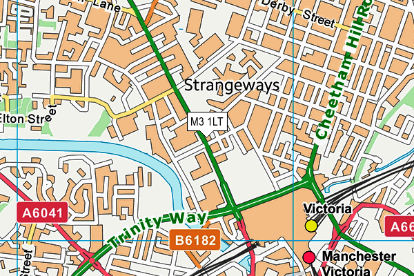 M3 1LT map - OS VectorMap District (Ordnance Survey)