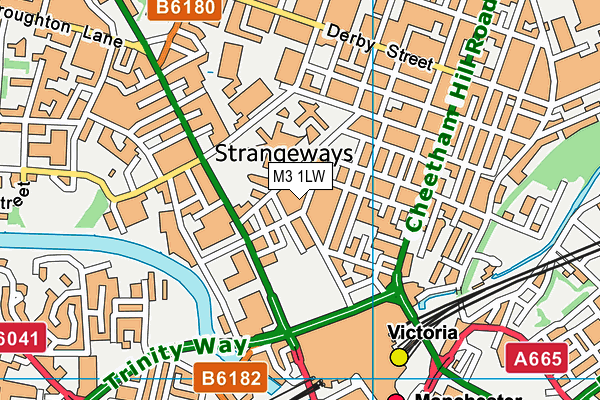 M3 1LW map - OS VectorMap District (Ordnance Survey)