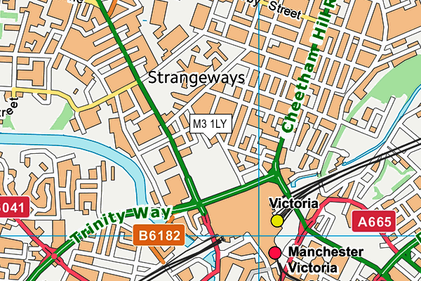 M3 1LY map - OS VectorMap District (Ordnance Survey)