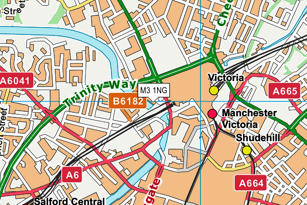 M3 1NG map - OS VectorMap District (Ordnance Survey)