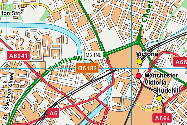 M3 1NL map - OS VectorMap District (Ordnance Survey)