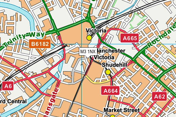 M3 1NX map - OS VectorMap District (Ordnance Survey)