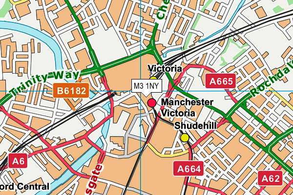 M3 1NY map - OS VectorMap District (Ordnance Survey)