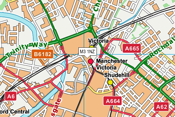 M3 1NZ map - OS VectorMap District (Ordnance Survey)