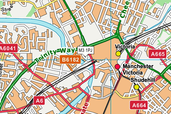 M3 1PJ map - OS VectorMap District (Ordnance Survey)