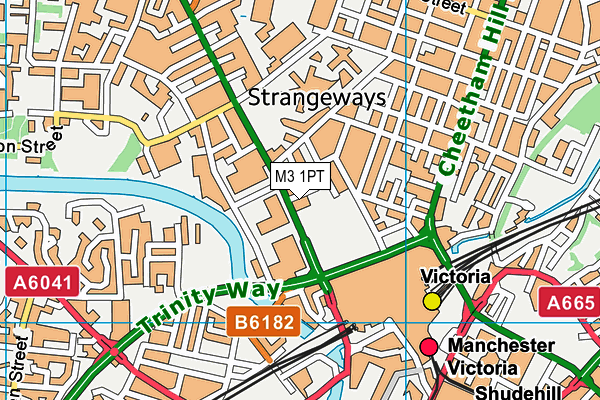 M3 1PT map - OS VectorMap District (Ordnance Survey)