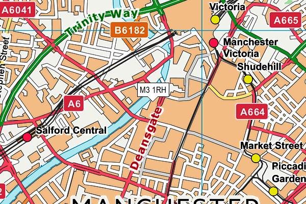 M3 1RH map - OS VectorMap District (Ordnance Survey)