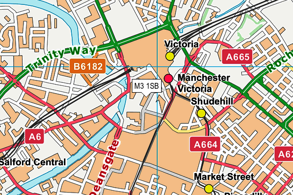 Chetham's School Of Music map (M3 1SB) - OS VectorMap District (Ordnance Survey)