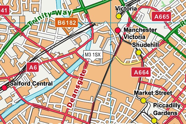 M3 1SX map - OS VectorMap District (Ordnance Survey)