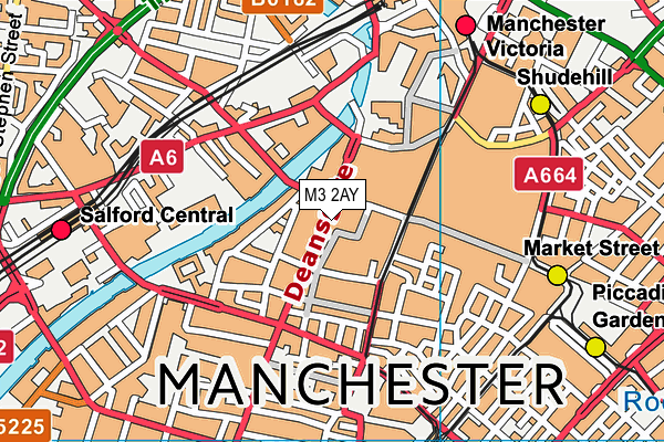 M3 2AY map - OS VectorMap District (Ordnance Survey)