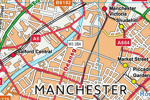 M3 2BA map - OS VectorMap District (Ordnance Survey)