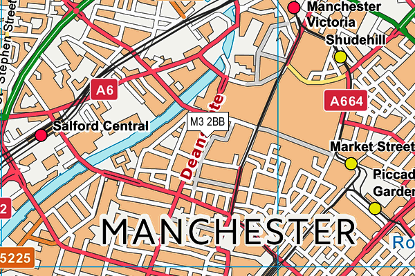 M3 2BB map - OS VectorMap District (Ordnance Survey)