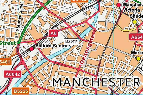 M3 2DE map - OS VectorMap District (Ordnance Survey)