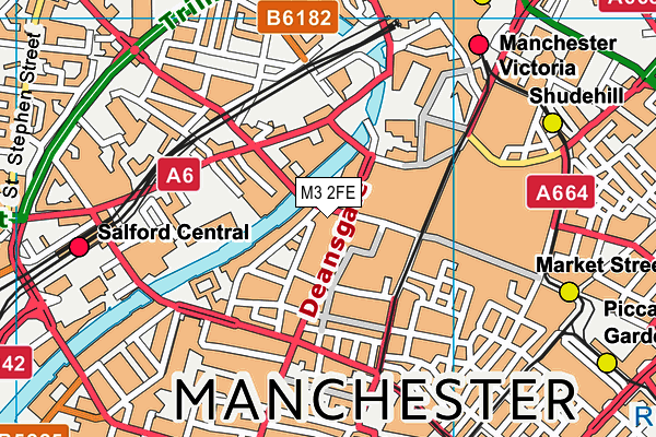 M3 2FE map - OS VectorMap District (Ordnance Survey)