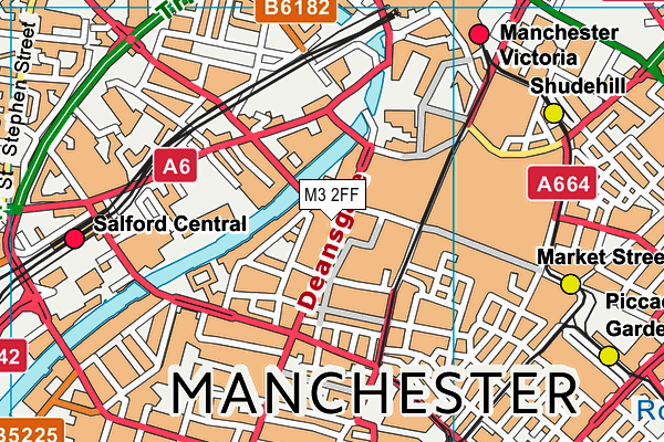 M3 2FF map - OS VectorMap District (Ordnance Survey)