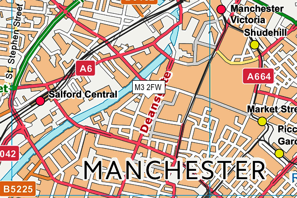 M3 2FW map - OS VectorMap District (Ordnance Survey)