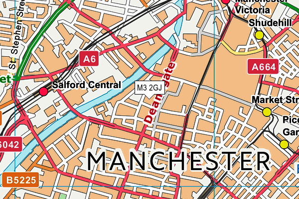 M3 2GJ map - OS VectorMap District (Ordnance Survey)