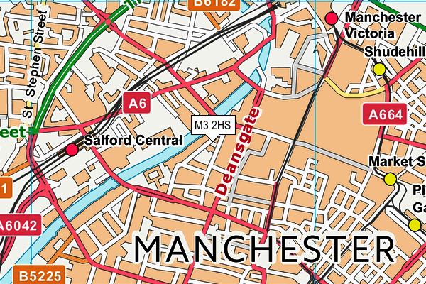 M3 2HS map - OS VectorMap District (Ordnance Survey)