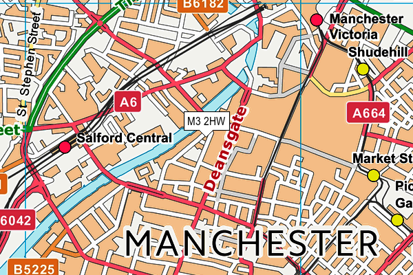 M3 2HW map - OS VectorMap District (Ordnance Survey)