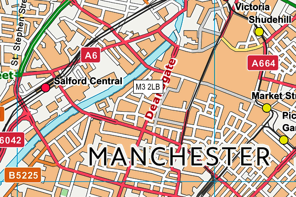 M3 2LB map - OS VectorMap District (Ordnance Survey)