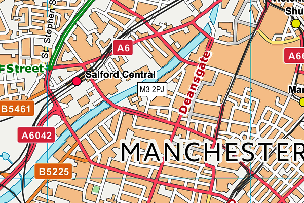 M3 2PJ map - OS VectorMap District (Ordnance Survey)