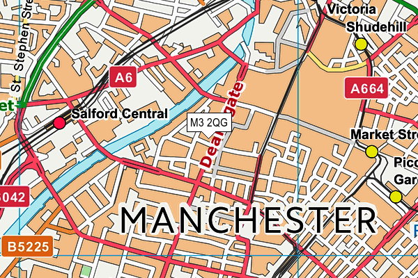 M3 2QG map - OS VectorMap District (Ordnance Survey)