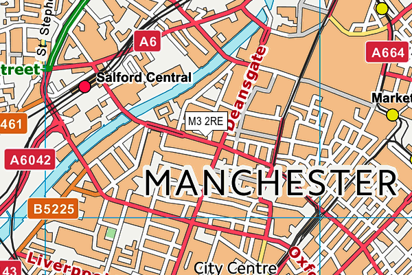 M3 2RE map - OS VectorMap District (Ordnance Survey)