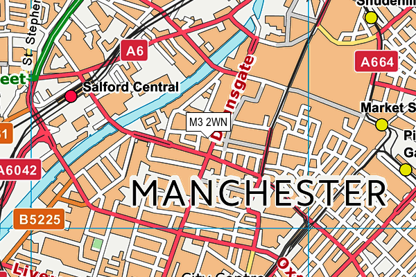 M3 2WN map - OS VectorMap District (Ordnance Survey)