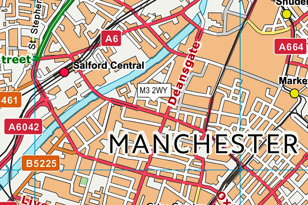 M3 2WY map - OS VectorMap District (Ordnance Survey)