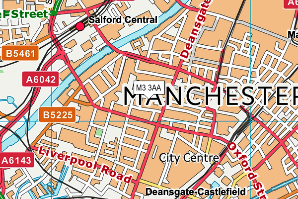 M3 3AA map - OS VectorMap District (Ordnance Survey)