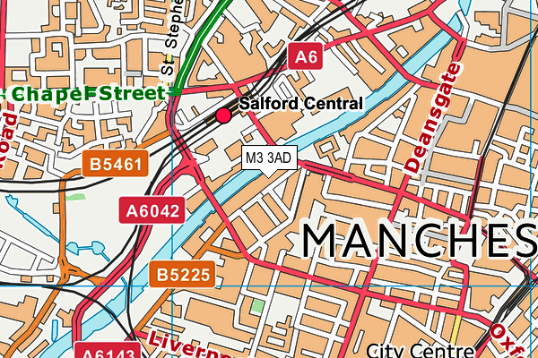 M3 3AD map - OS VectorMap District (Ordnance Survey)