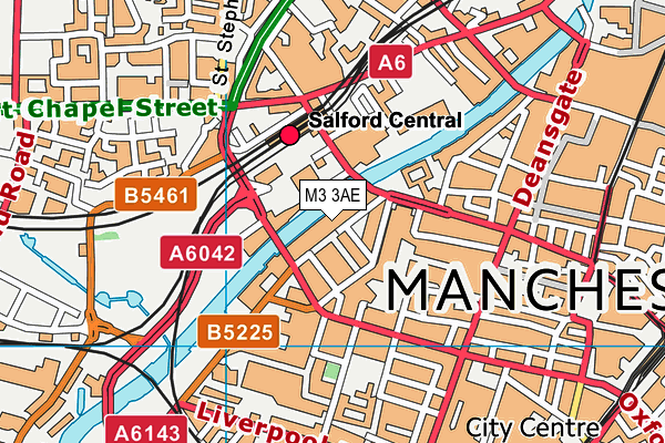 M3 3AE map - OS VectorMap District (Ordnance Survey)