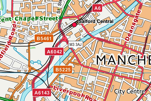 M3 3AJ map - OS VectorMap District (Ordnance Survey)