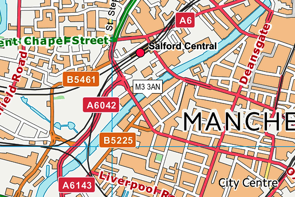 M3 3AN map - OS VectorMap District (Ordnance Survey)