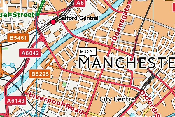 M3 3AT map - OS VectorMap District (Ordnance Survey)