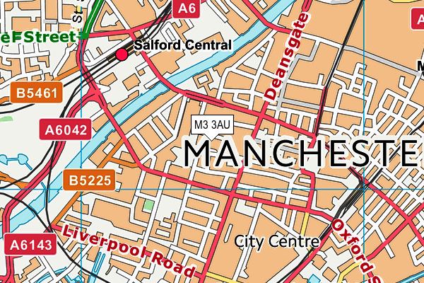 M3 3AU map - OS VectorMap District (Ordnance Survey)