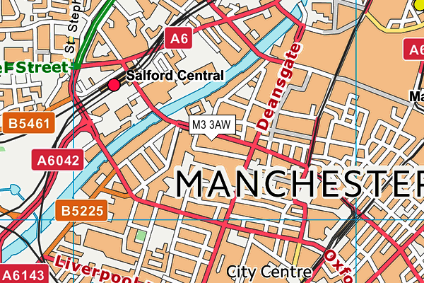 M3 3AW map - OS VectorMap District (Ordnance Survey)