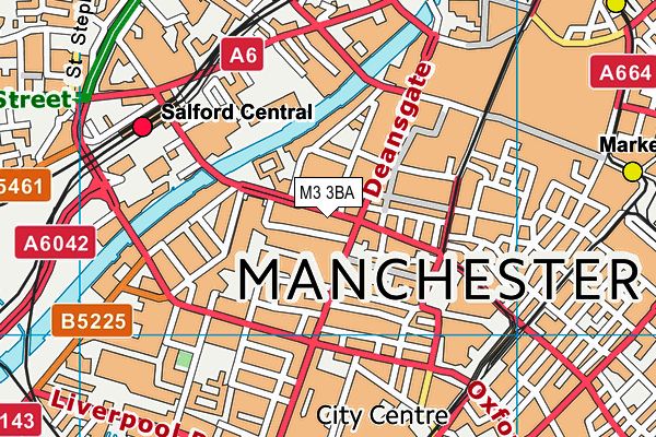 M3 3BA map - OS VectorMap District (Ordnance Survey)