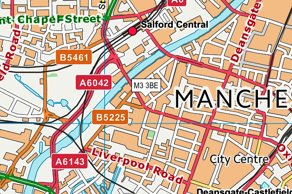 M3 3BE map - OS VectorMap District (Ordnance Survey)