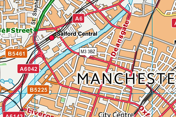 M3 3BZ map - OS VectorMap District (Ordnance Survey)