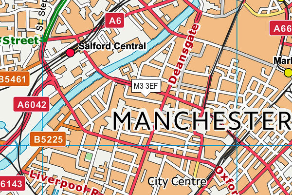 M3 3EF map - OS VectorMap District (Ordnance Survey)